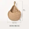 Cesta de Frutas para Almacenamiento de Verduras Montada en Pared Transfronteriza Red de Bolsa de Red Forma de Gota de Agua Colgante de Pared Tejida con Cuerda de Algodón Hecha a Mano Colgante de Pared