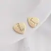Zirconita Micro-Pavimentada Chapado en Oro de 14K Electrochapado 26 Letras Etiqueta de Corazón de Durazno DIY Pulsera Collar Colgante Joyería Colgante