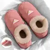 Novo Modelo 2026 Chinelos de Algodão Impermeáveis Femininos para Outono e Inverno, Adequados para Uso Externo e Interno, com Solado Grosso, Quentes e Forrados com Fleece