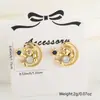 Joias de Moda Feminina Brincos com Pingente de Óleo Versáteis Brincos Fofos Mini Tigre Libélula Urso Presente de Feriado