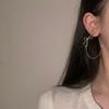 Pendientes de aro grande de metal tipo C con diseño de nicho exagerado, novedad 2021, para mujer.
