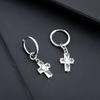 Aretes de Cruz de Zircón para Hombre, Celebridades de Internet de Moda, Parejas Masculinas y Femeninas de Género Neutro, Aretes de Diamante Cuadrado, Aretes, Joyería de Acero de Titanio
