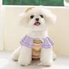 Vestido de Verano Estilo Princesa Pastoral Vacacional Floral de Dos Correas con Capucha para Perros Pequeños Bichón Ropa para Mascotas Perro
