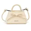 Bolsa feminina com laço, delicada e doce, bolsa transversal lisa de cor única estilo coreano, nova bolsa mini acessório para crianças