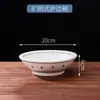 Tigela Grande de Cerâmica com Pés Altos, Tigela de Sopa, Tigela de Macarrão, Tigela de Arroz, Tigela de Kimchi, Tigela de Sopa de Peixe em Conserva, Tigela Grande para Culinária Chinesa com Pés Altos