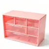 Caja de almacenamiento de escritorio minimalista para sala de estar, seis compartimentos, multi-compartimentos, tipo cajón, caja de escritorio para documentos, caja de almacenamiento a prueba de polvo multicolor