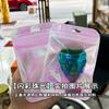 Bolsa de Embalaje para Joyería, Película Arcoíris con Brillo Rosa Láser, Bolsillo Auto-sellante tipo sobre Pantalones, Pendientes, Accesorios para el Cabello, Bolsa de Plástico para Brochas de Maquillaje