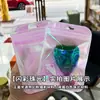 Bolsa de embalaje para joyería iridiscente iris con purpurina rosa láser bolsillo autosellante pendientes accesorios para el cabello brocha de maquillaje bolsa de plástico