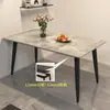 Juego de Mesa y Sillas de Comedor de Pizarra, Mesa de Comedor para Uso Doméstico, Apartamento Pequeño, Mesa de Comedor de Sala de Estar de Lujo Ligero, Rectangular, Moderna, Mármol, Minimalista