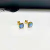 Moda, Coloridas e Diversas Unhas de Osso de Orelha Geométricas Naturais de Concha de Abalone em Aço Titânio, Luxo Acessível Elegante, Estilo Moderno e Popular