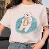 Linda Camiseta Casual Feminina com Estampa Gráfica de Gato Kawaii de Verão