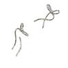 Aretes de Lazo Grande Hueco con Textura de Plata Esterlina S925 Estilo Coreano Ins Blogger para Mujer Set Combinable