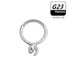 Aro Nasal en Forma de Corazón F316 Transfronterizo, Aro Sin Costura de Aleación de Titanio Pulido, Piercing de Moda Personalizado para Septum Nasal