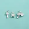 Acessórios de Prata Pura S990 Versão Leve Pingente de Fechadura de Chave Pulseira de Corda Feita à Mão Pulseira de Cristal Pingente de Chave Pingente de Prata