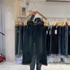 Jeans Reto Espessado com Forro de Lã de Inverno Feminino plus size Irmã Cheinha mm Cintura Alta Perna Larga Slim Calças