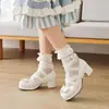 Zapatos de Princesa Dulces de Boca Baja Zapatos de Salón con Encaje de Viaje Zapatos para Niños Lazo 30 Buenos Zapatos 45 Blanco Caramelo