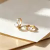 Pendientes de Plata de Ley 925 de Alta Gama con Zirconia, Estilo Lujo Ligero, Pendientes de Botón, Pendientes de Moda, Nuevo Estilo Ins, Brazaletes de Oreja, Pinzas de Oreja, Accesorios para Orejas, Mujer