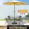 Mesas e Cadeiras de Exterior com Guarda-sóis, Cadeiras de Rattan, Cadeiras de Aço Carbono para Exterior, Conjunto de Mesa de Café para Lazer em Varanda ao Ar Livre, Mesas e Cadeiras para Pátio de Jardim