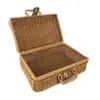 Maleta de Rattan Feita à Mão Caixa de Presente para Madrinha Caixa de Armazenamento Vintage Adereços para Sessão de Fotos Cheongsam Presente de Acompanhamento Cesta de Piquenique