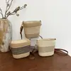 Bolso de Hombro Trenzado de Paja de Color Contrastante Tendencia 2026 Nueva Moda Estilo Coreano Clásico Bolso Cruzado de Gran Capacidad Bolso Tejido a Mano
