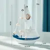 Artesanías de Velero Transfronterizas de 15 CM Adornos Accesorios para Fotos en Línea Decoración de Pasteles Velero para el Hogar Pequeño Velero