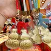 Chaveiro Pingente Ouro Puro 999 Bênção do Oficial Celestial Presente Atacado Chaveiro de Ouro Puro com Cabaceira Carcaça de Plástico