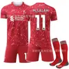 2627 Uniforme do Exército Vermelho número 11 Salah uniforme do time infantil Liverpool casa Roupa de futebol Notta