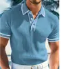 Europeu e Americano Transfronteiriço Masculino Novo Casual Gola Polo Manga Curta Moda Tendência Camisa Polo Top Masculino Camiseta Masculina