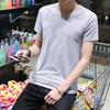 Preço de atacado com decote em V decote redondo camiseta masculina de manga curta solta roupas de verão de morte rápida mais tamanho grande homem gordo gordo t-shirt