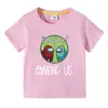Ropa infantil Among Us camiseta de verano de manga corta para niños y niñas camiseta básica de dibujos animados camiseta de manga corta para bebé top de moda