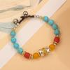 Pulsera de Piedra Natural Estilo Étnico Tibetano Nuevo Retro Simple Personalidad para Hombre y Mujer Serie Cuentas Nepalés Tejida