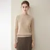 26 Suéter de Cachemir para Mujer Cachemir Puro Otoño Invierno Nueva Moda Tejido de Punto Trenzado Cuello Redondo Jersey de Punto Cálido Adelgazante