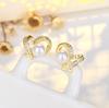 2023 Novo Micro-incrustado Zircon Sterling Silver Needle Love Pearl Brincos Advanced Sense All-match Niche Design Brincos
