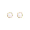 Pendientes de Perla Geométricos Elegantes de Lujo Ligero Microincrustados de Circonita Nicho de Gama Alta Simples Pendientes de Moda Versátiles Pendientes