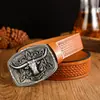 Cinturón Ngau Tau para Hombre Cinturón Retro Distintivo para Jóvenes y de Mediana Edad Hebilla de Placa Cinturón para Pantalones Casuales Versátil Sencillo