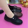 Sapatos de Couro Macio Outono Nova Tendência Tendão Solado Macio Superfície Macia Antiderrapante Mãe Meia-idade e Idosos Casuais Pequenos Sapatos de Couro