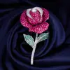Broche de Flor de Rosa Retro con Pedrería, Pin de Flor de Alta Gama, Accesorios para Atuendo de Banquete de Bodas, Broche Exquisito de Nicho