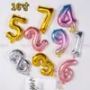 Venta Caliente 16 pulgadas Imitación Belleza Globos Digitales Fiesta de Cumpleaños Infantil Decoración de Eventos Arreglo Globos de Película de Aluminio Venta al por Mayor