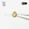 Pendientes Astmf-136 con Forma de Gota, Cuentas Redondas, Dientes Internos Incrustados con Diamantes, Clavos Labiales, Pendientes, Joyería para Piercings, Joyería Punk para Piercings
