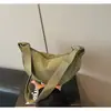 2026 Bolso de Mano de Color Contrastante Estilo Bosque Gran Capacidad Verano Artístico Color Sólido Forma de Empanada Ins Casual Deportivo Bolso de Hombro Cruzado para Mujer