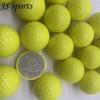 Fabricante direto cabelo liso sarin de 2 camadas bola de golfe bola amarela couro em branco bola promocional