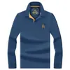 Camisa Polo de Algodón Brillante para Hombre con Manga Larga y Logo de Caballo Bordado, Camiseta con Cuello Camisero, Top Casual de Negocios para Hombre de Mediana Edad, Productos Físicos