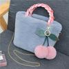 Bolsa Transversal de Ombro Único, Nova Bolsa de Pelúcia Outono/Inverno Transfronteiriça, Bolsa de Cereja Fofa para Meninas, Bolsa de Mão Feminina Estilo Coreano Ins