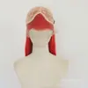 Nova peruca europeia e americana com renda frontal para mulheres, 13*4 trançada à mão, cabelo liso vermelho na altura dos ombros, peruca completa