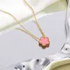 Juego de joyería de acero inoxidable de trébol de cinco hojas, pulsera, collar y juego de pendientes de flor de cinco hojas simple y elegante, joyería que no se decolora