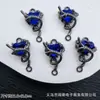 Colgante Doble Corazón Colorido con Microincrustaciones de Circonita, Charm de Corazón Entrelazado, Accesorios de Joyería para Pulsera de Cuentas DIY