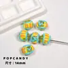 Corazón Slash Lindo Colorido Cuentas Pintadas a Mano Joyería Hecha a Mano DIY Collar Hecho a Mano Pulsera de Cuentas Cadena para Teléfono Móvil Cuentas Sueltas