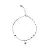 Pulsera de Plata de Ley 925 con Cuentas Ligeras de Frijoles Simples para Mujer, Cadena Elegante de Alto Brillo, Estilo Nuevo Ins, Pulsera de Cadena Lisa, Joyería
