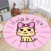 Alfombra Redonda Simple de Dibujos Animados para Habitación Infantil Cachemira Dormitorio Mesita de Noche Estudio Hogar Silla E-sports Alfombra Antideslizante para Piso