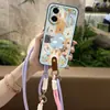 Adecuado para Funda de Teléfono Móvil Huawei Diagonal Moderna de Silicona Creativa con Correa de Muñeca Refrigerante Cubierta Suave de Borde Completo Nueva Bolso de Hombro Versión Q